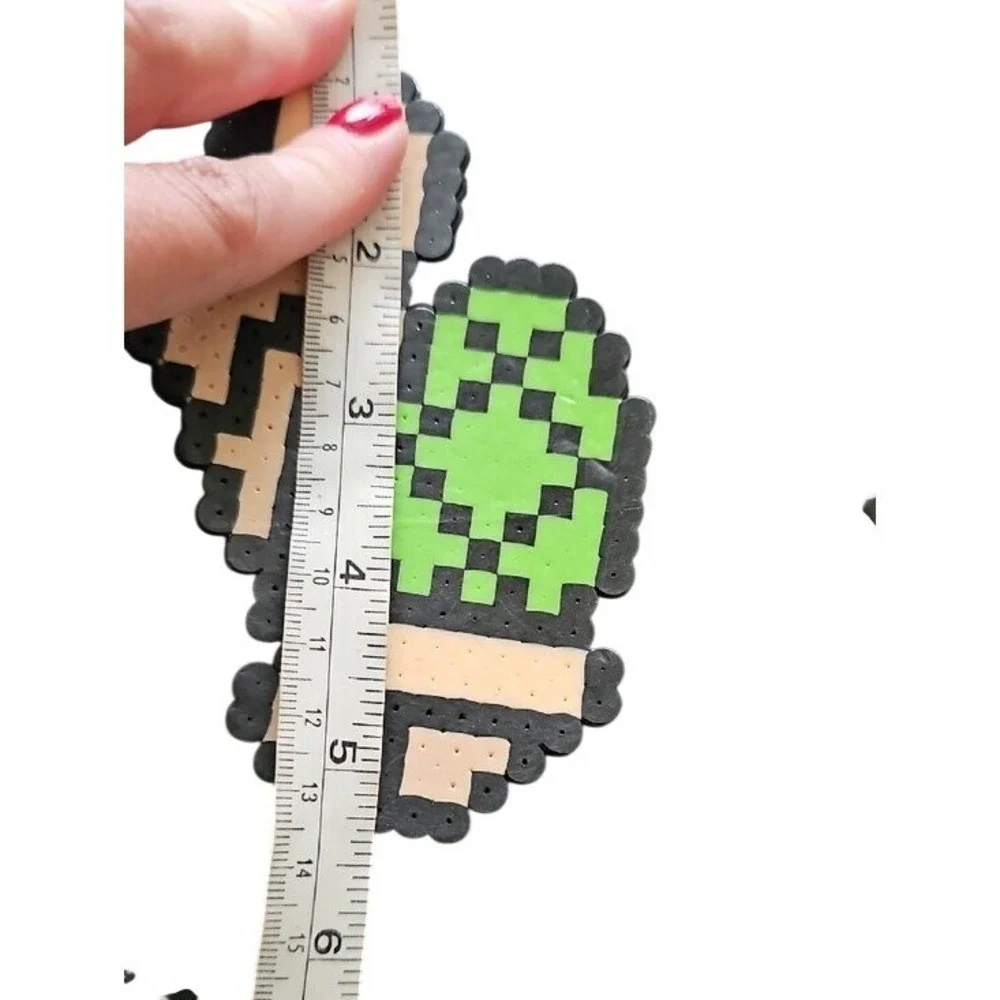 Super Mario Perler Bead Pixel Art Set 5 Boo Fire Flower Star Koopa Shell Lakitu